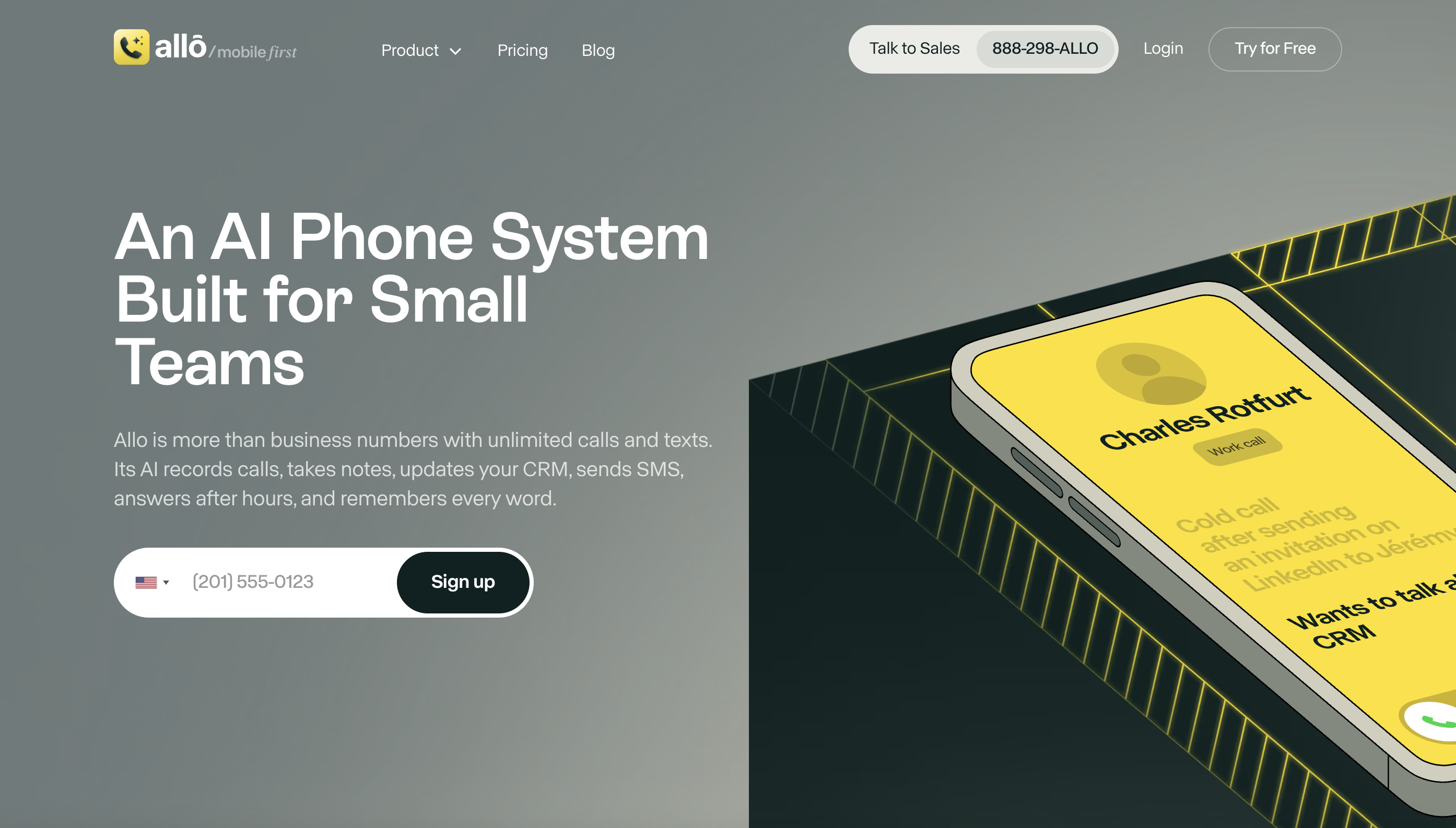 Allô AI Phone System Review - Mobile-first business phone with AI receptionist