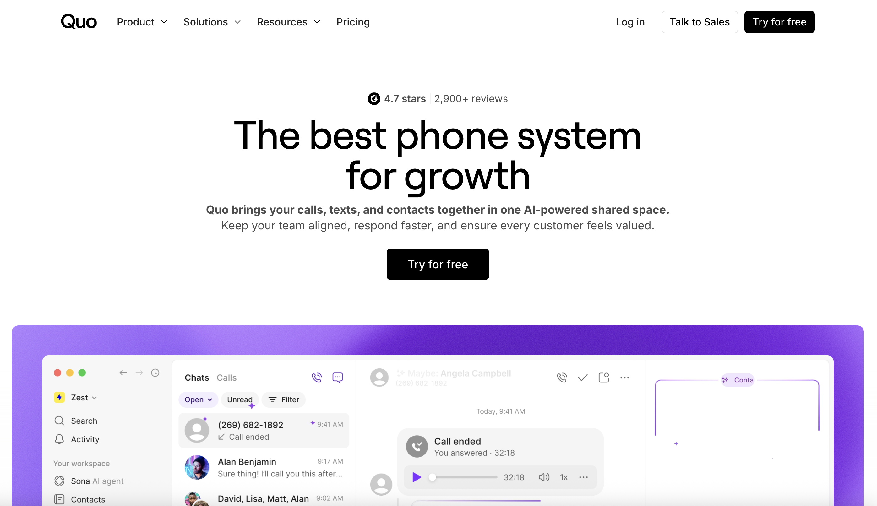 Quo AI-powered business phone system review