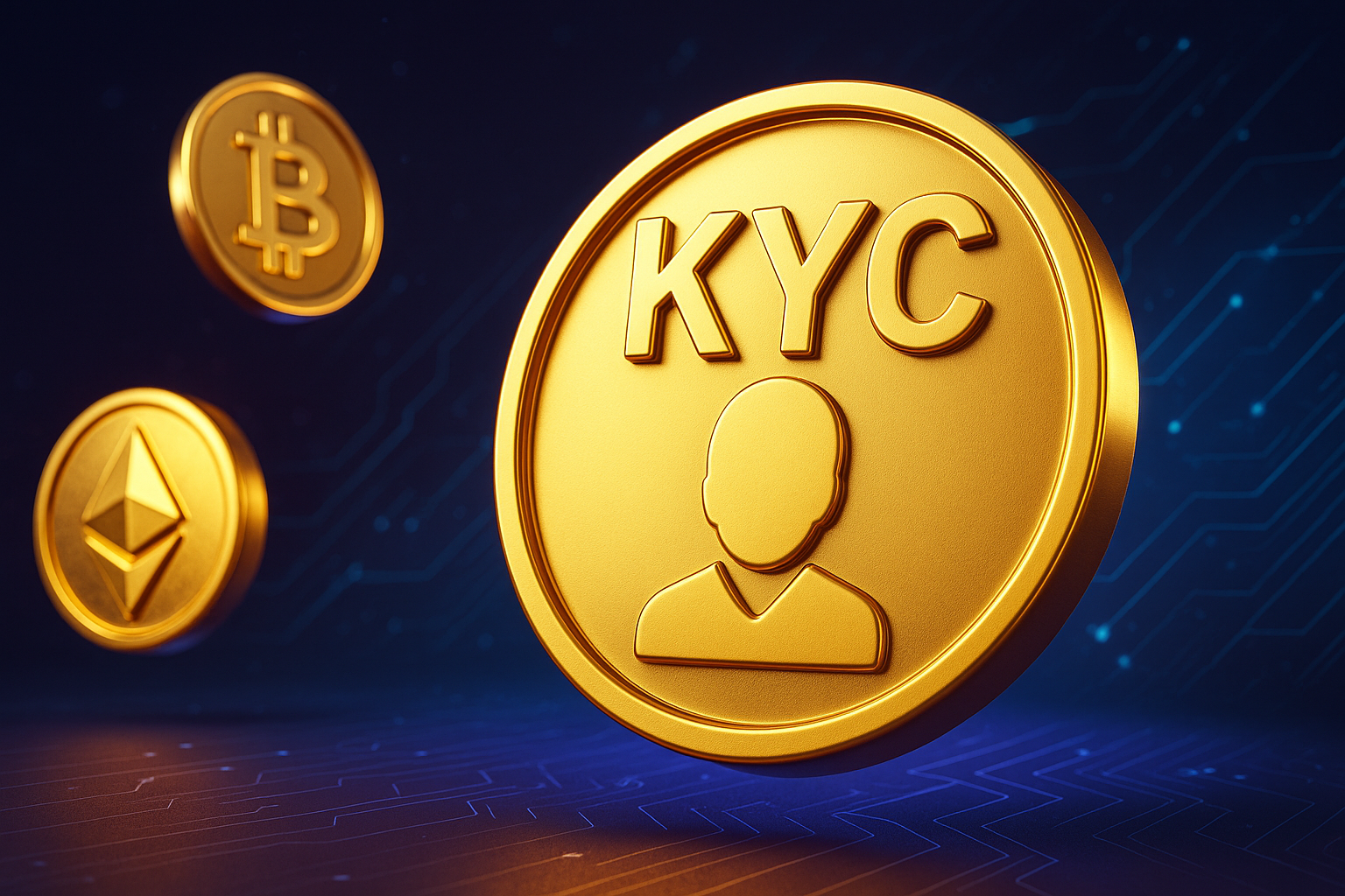 Illustration showing a masked phone number shielding a crypto wallet during KYC