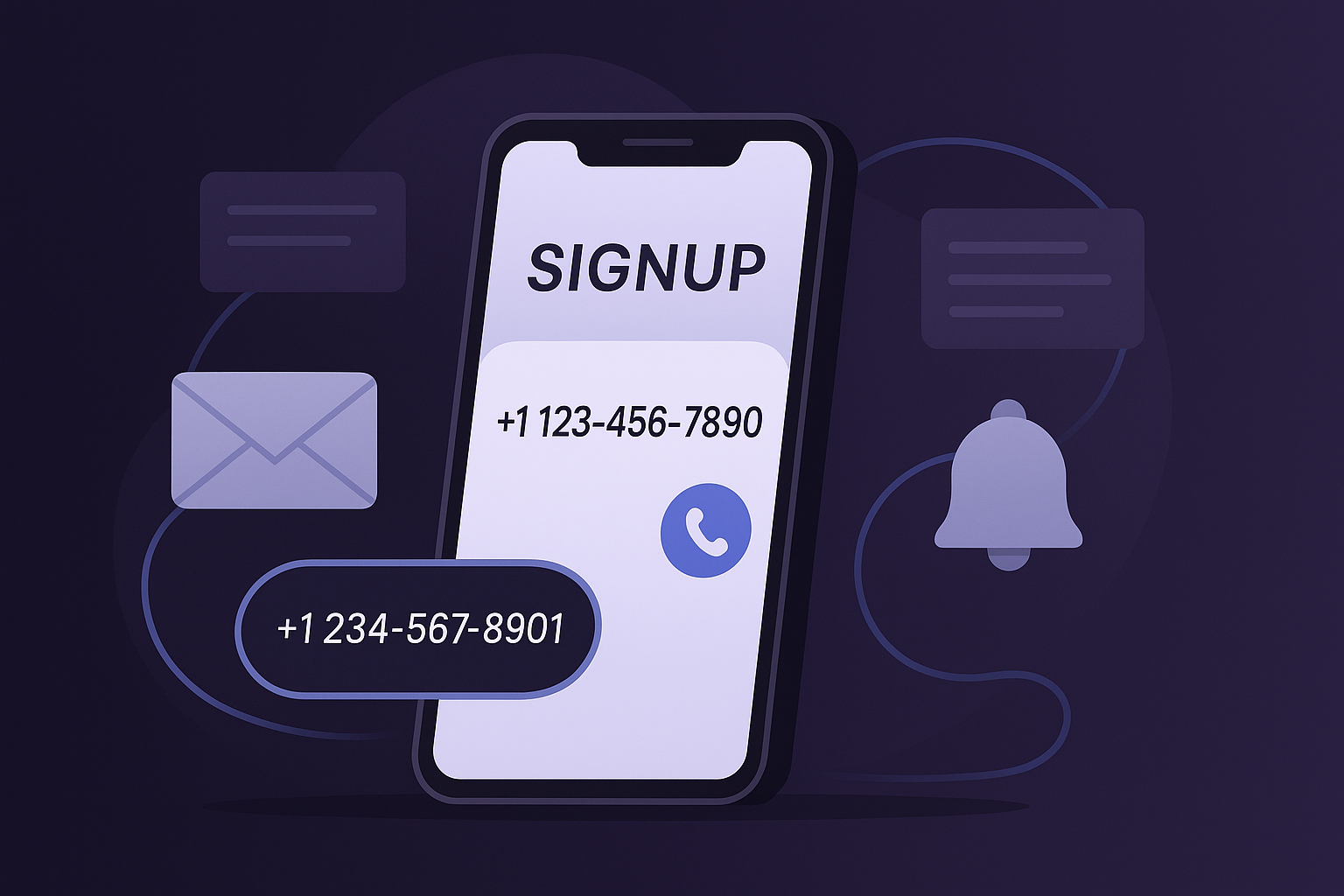 Illustration of masked phone number for online signups