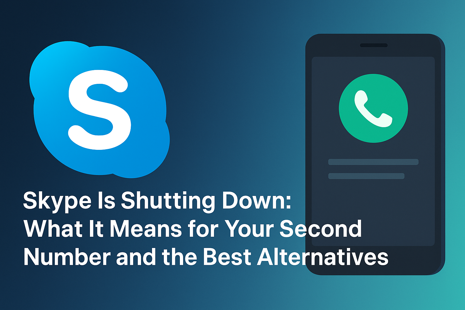Illustration of Skype logo fading into ChatOdyssey, Google Voice and Zoom icons